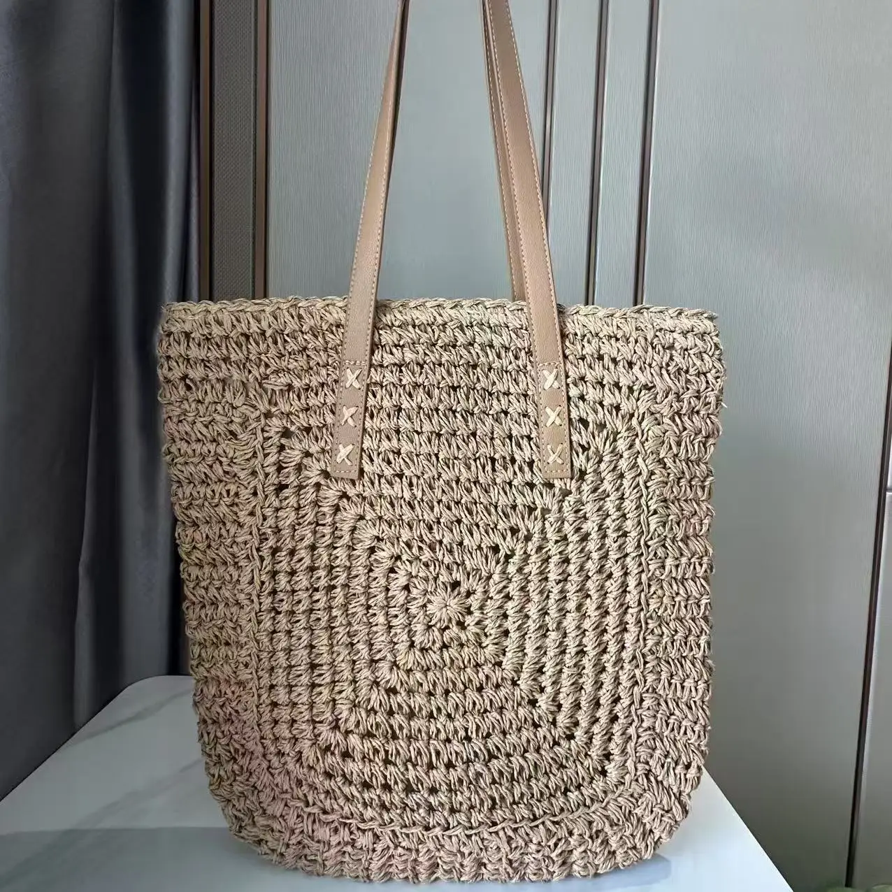 Hand-Woven Straw Bag for Women, Large Capacity, Shoulder Bag, Beach Use — feature 11