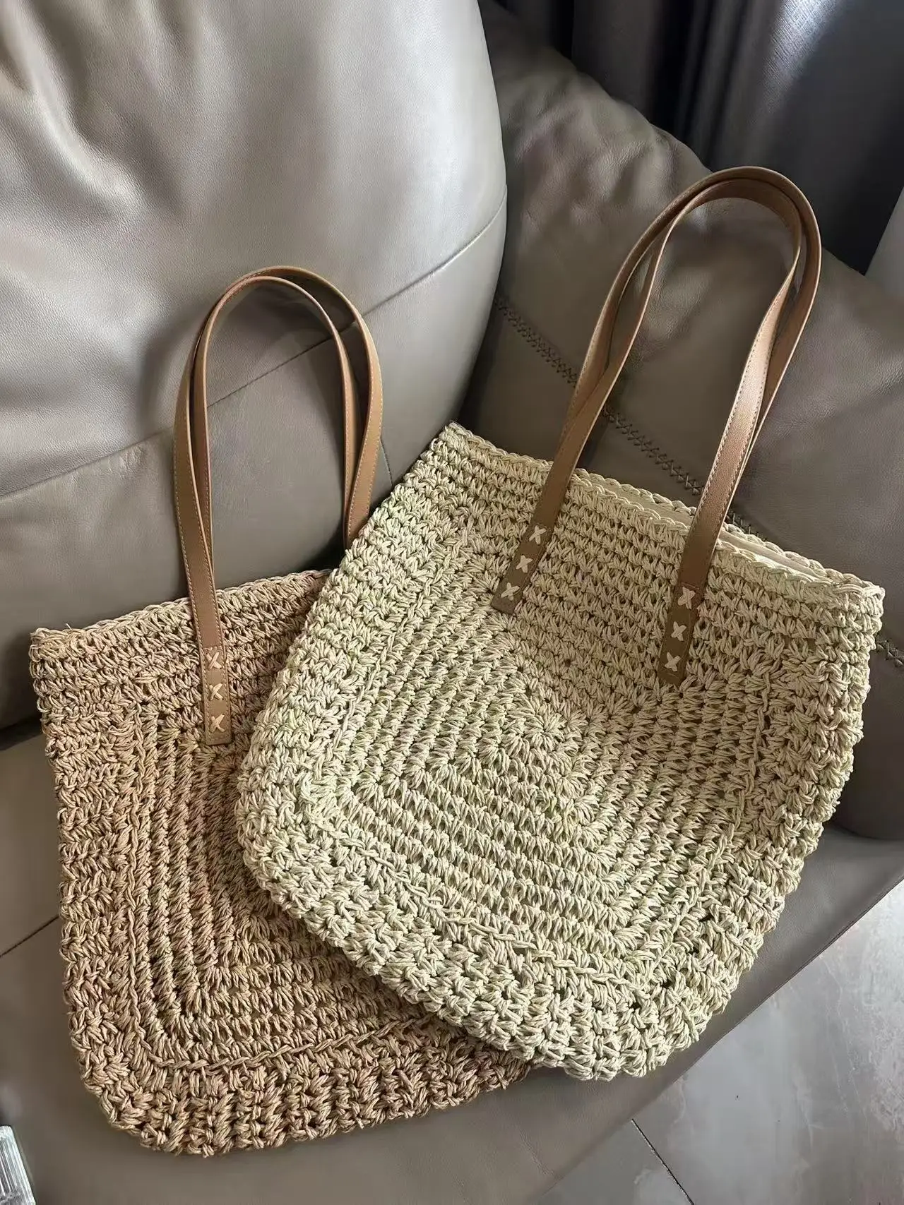 Hand-Woven Straw Bag for Women, Large Capacity, Shoulder Bag, Beach Use — feature 3