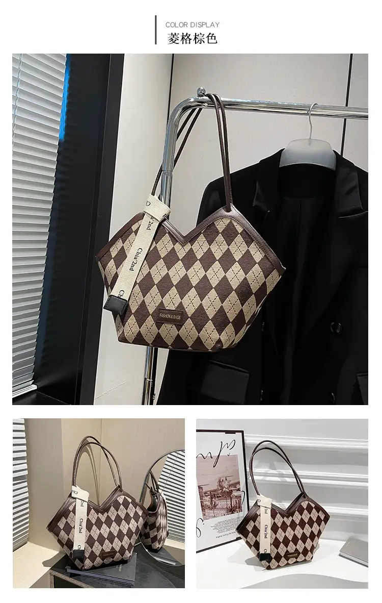 Women Plaid Shoulder Bag Winter Commuter Large Capacity — feature 13