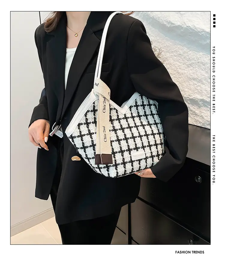 Women Plaid Shoulder Bag Winter Commuter Large Capacity — feature 2