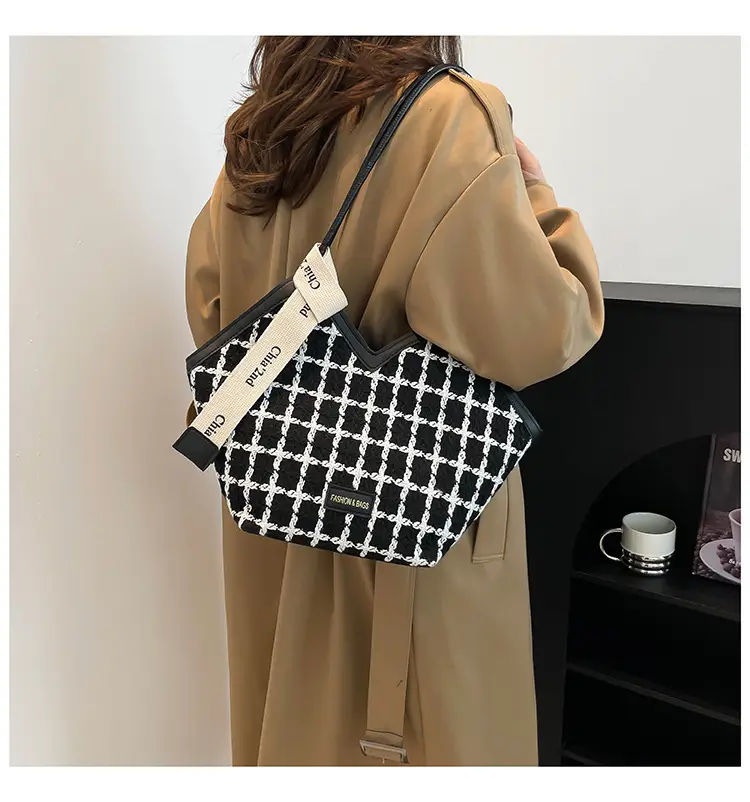 Women Plaid Shoulder Bag Winter Commuter Large Capacity — feature 23