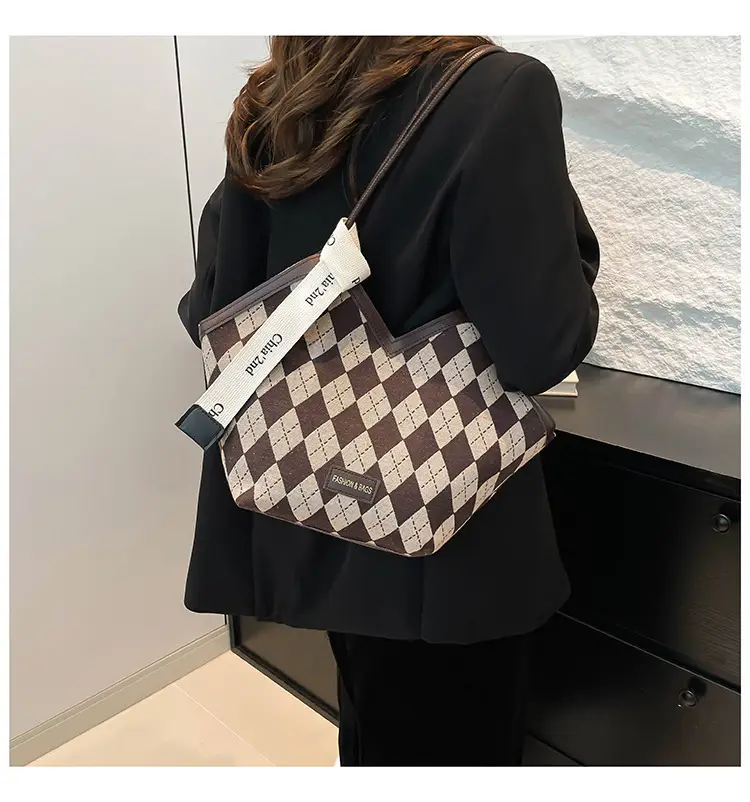 Women Plaid Shoulder Bag Winter Commuter Large Capacity — feature 31