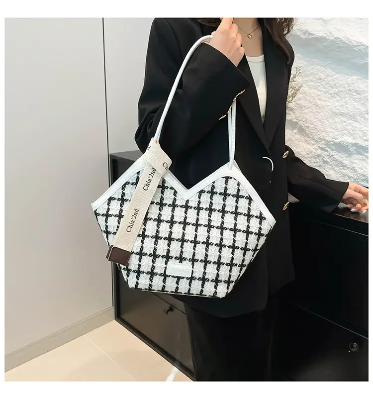 Women Plaid Shoulder Bag Winter Commuter Large Capacity — feature 32
