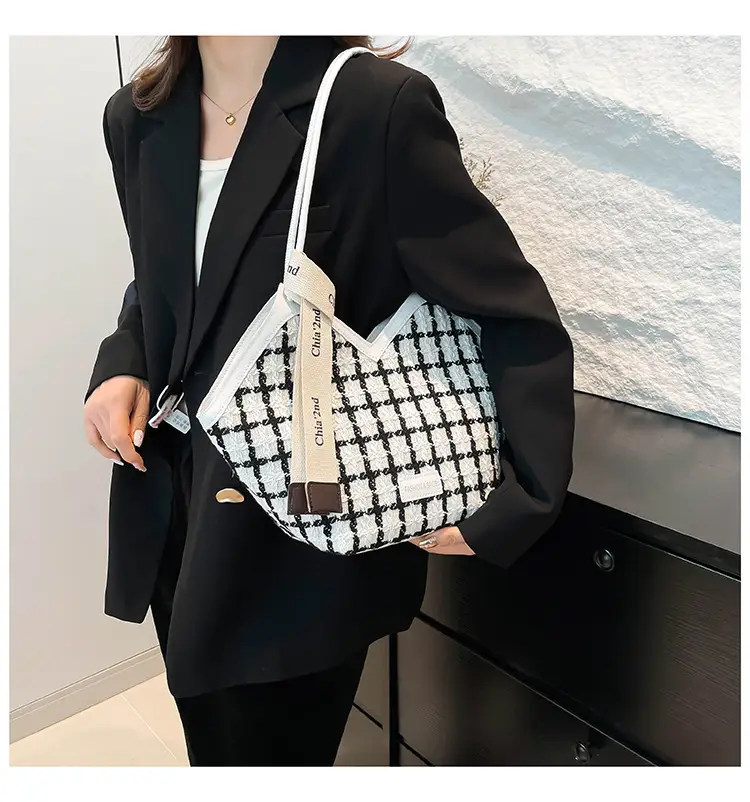 Women Plaid Shoulder Bag Winter Commuter Large Capacity — feature 35