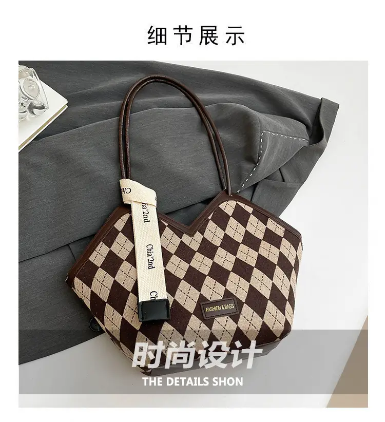 Women Plaid Shoulder Bag Winter Commuter Large Capacity — feature 4