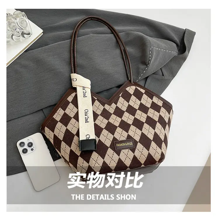 Women Plaid Shoulder Bag Winter Commuter Large Capacity — feature 7
