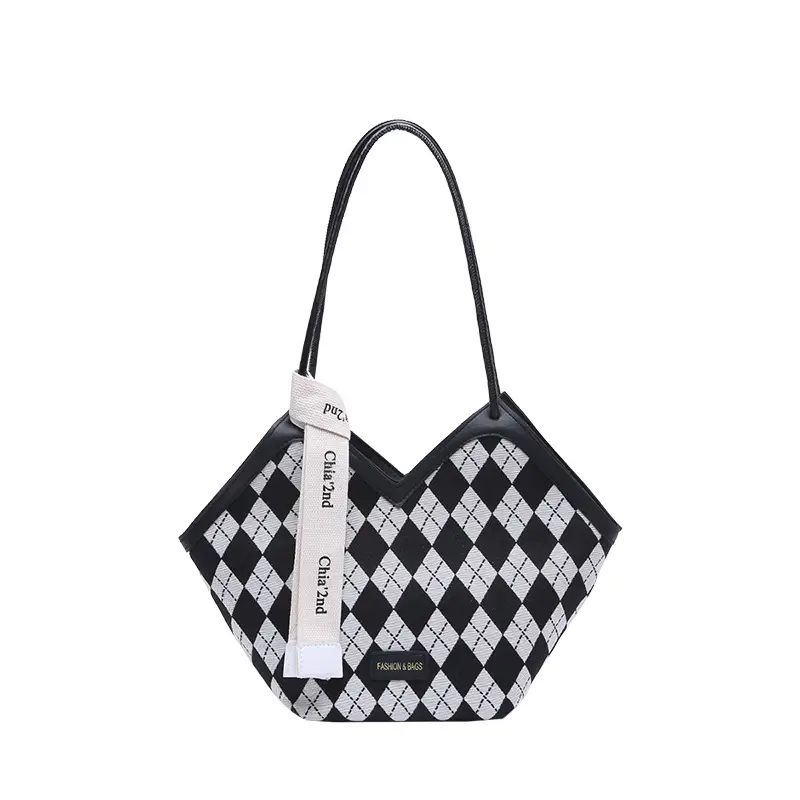 Women Plaid Shoulder Bag Winter Commuter Large Capacity - Image 3