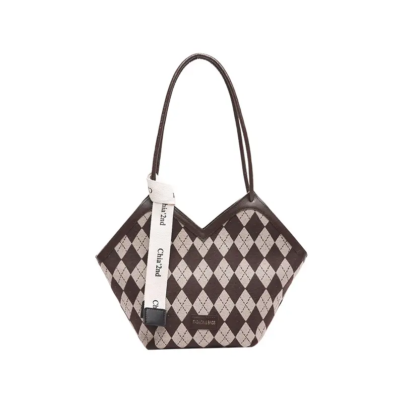Women Plaid Shoulder Bag Winter Commuter Large Capacity - Image 4