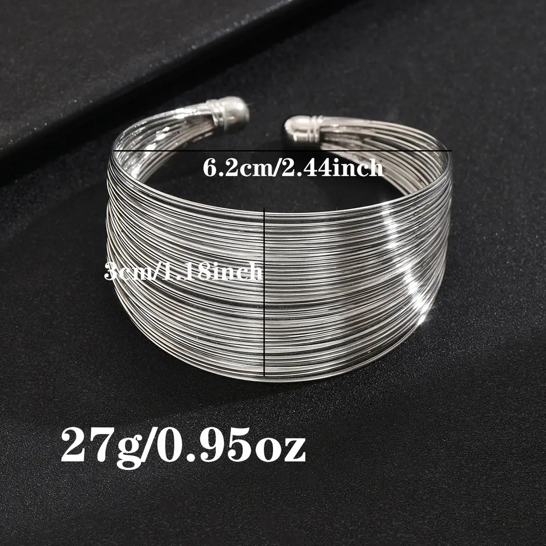 European and American New Cross-border Gold Bracelet Multi-layer Decorative Open Wide Bracelet Accessories Jewelry Ladies Personalized Jewelry