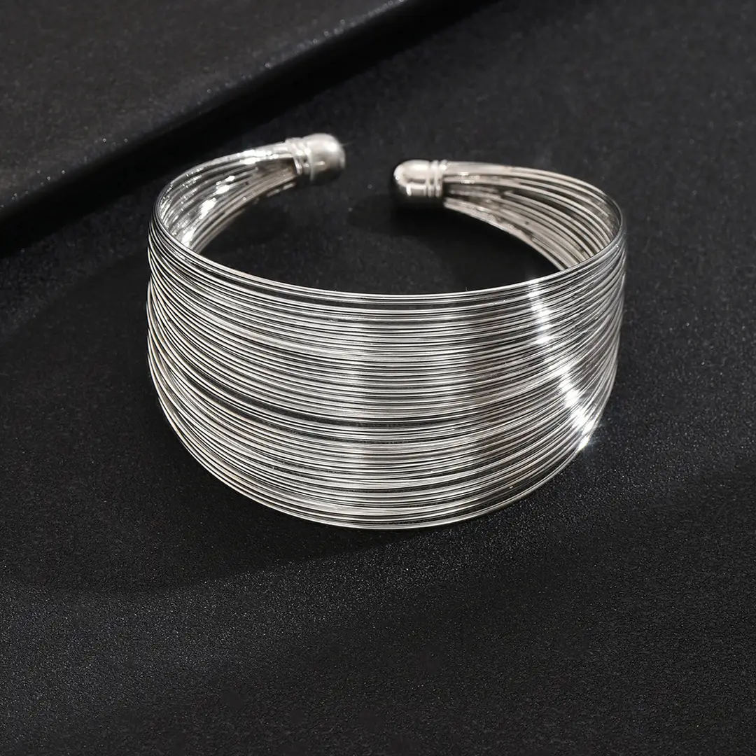 European and American New Cross-border Gold Bracelet Multi-layer Decorative Open Wide Bracelet Accessories Jewelry Ladies Personalized Jewelry