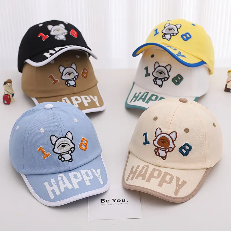 Yellow Cartoon Bear Cap for Kids Summer Sun Hat