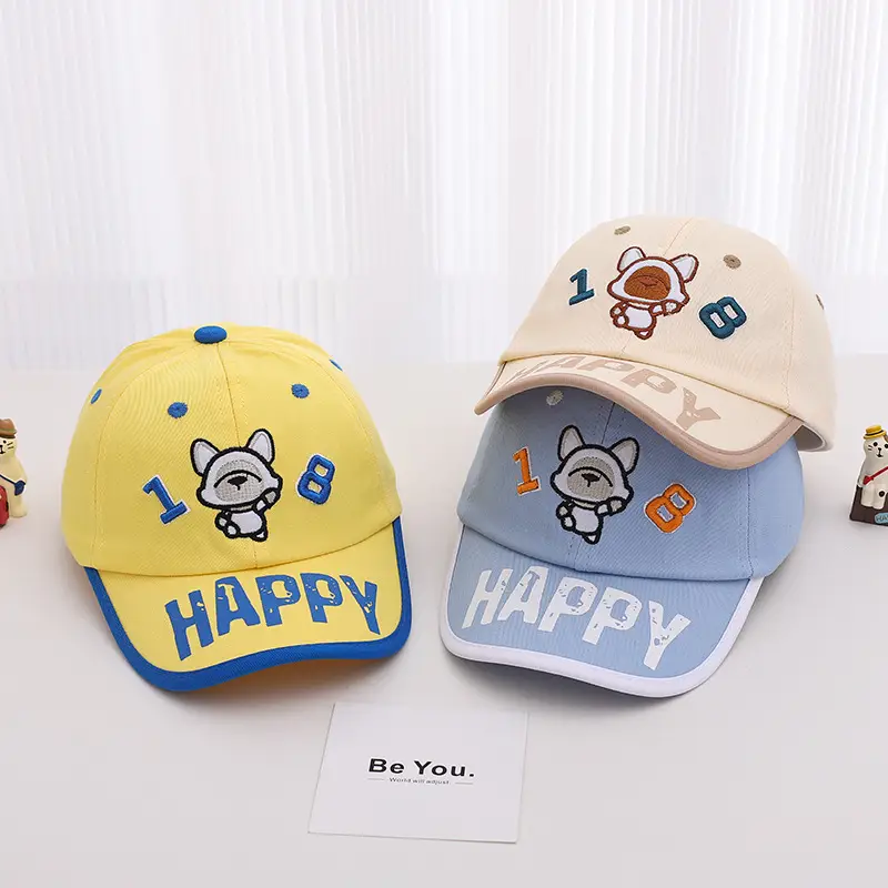 Yellow Cartoon Bear Cap for Kids Summer Sun Hat