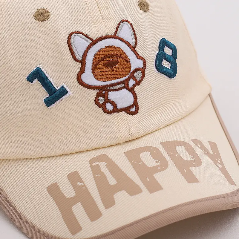Yellow Cartoon Bear Cap for Kids Summer Sun Hat