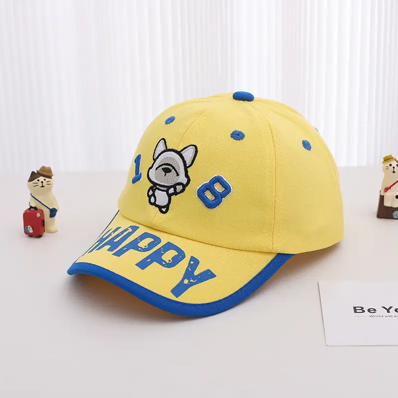 Yellow Cartoon Bear Cap for Kids Summer Sun Hat