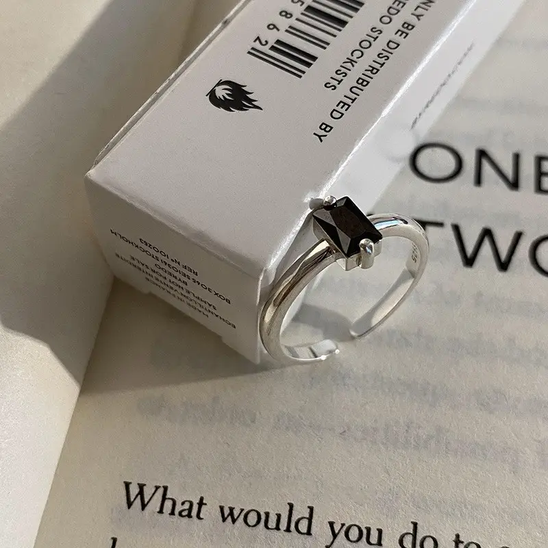 Adjustable Black Diamond Ring for Women - Image 8