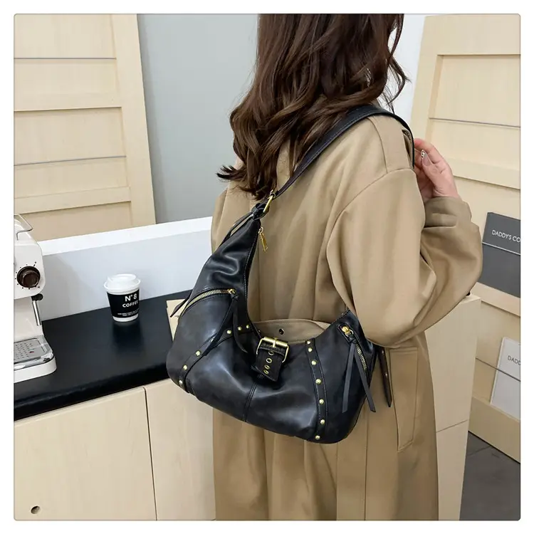 Retro Crossbody Bag Women Large Capacity Maroon 2024 — feature 19