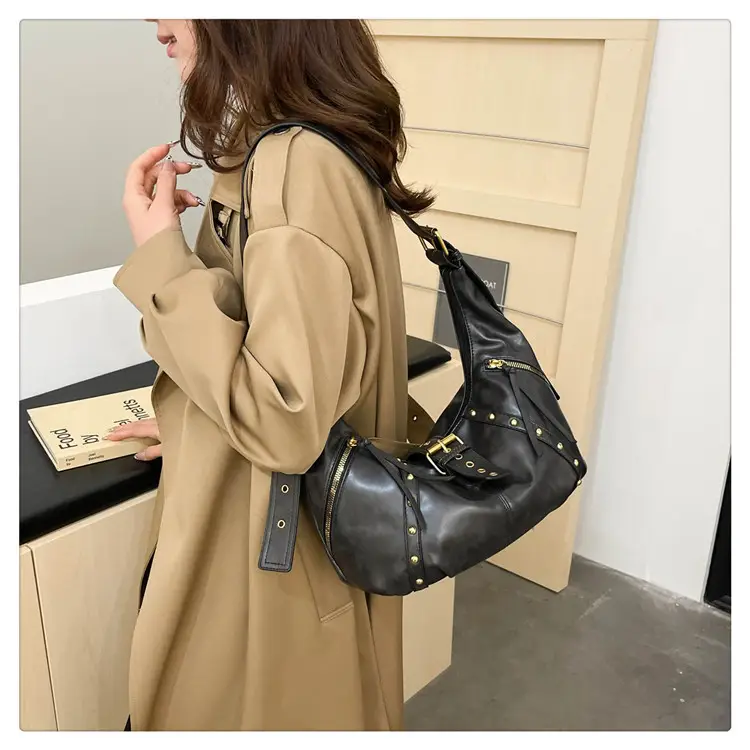 Retro Crossbody Bag Women Large Capacity Maroon 2024 — feature 20