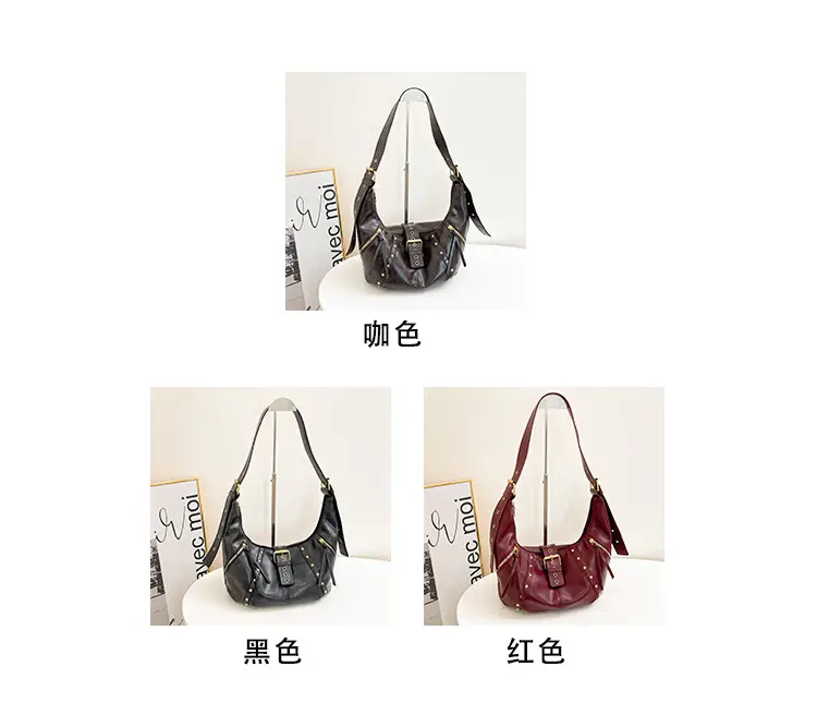 Retro Crossbody Bag Women Large Capacity Maroon 2024 — feature 3
