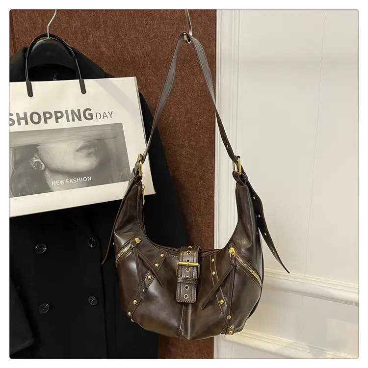Retro Crossbody Bag Women Large Capacity Maroon 2024 — feature 31
