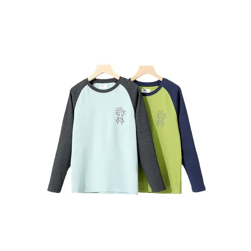 Autumn Long Sleeve T-Shirt for Boys Mint Black Graphic - Image 7