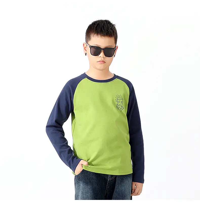 Autumn Long Sleeve T-Shirt for Boys Mint Black Graphic — feature 11