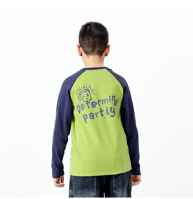 Autumn Long Sleeve T-Shirt for Boys Mint Black Graphic — feature 13