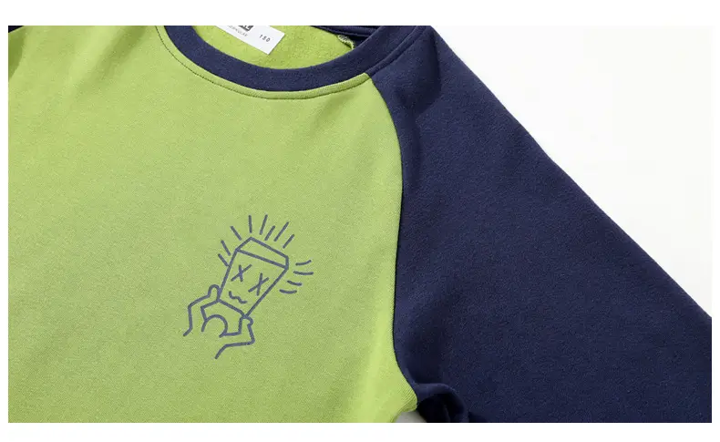 Autumn Long Sleeve T-Shirt for Boys Mint Black Graphic — feature 15