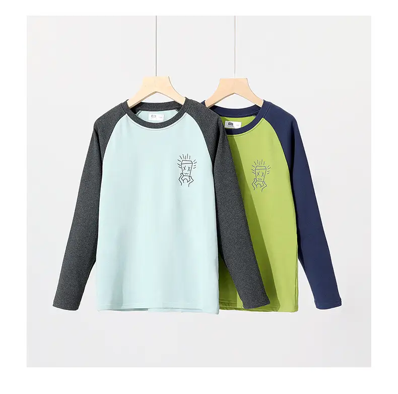 Autumn Long Sleeve T-Shirt for Boys Mint Black Graphic — feature 2