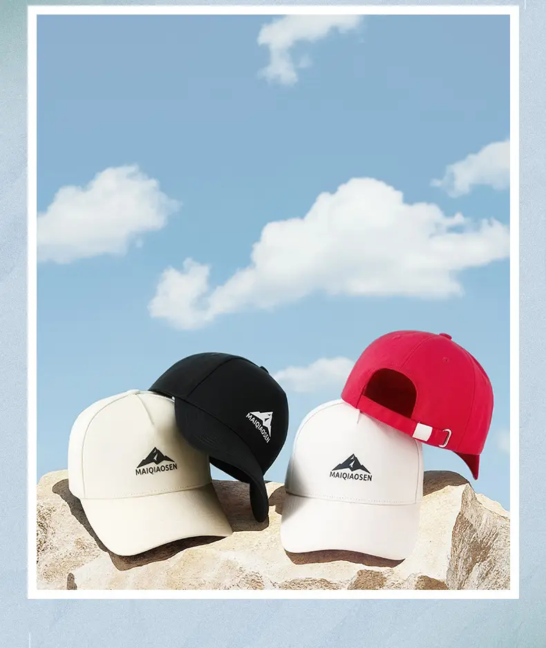Women Cotton Baseball Cap Large Head High Top Sun Protection — feature 25