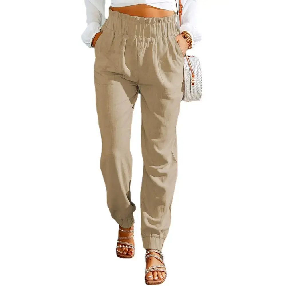Women's Black Elastic Waist Pants Spring New - Image 5