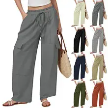 Women's Black Elastic Waist Pants Spring New — feature 12