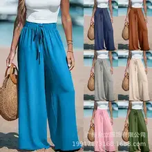 Women's Black Elastic Waist Pants Spring New — feature 5