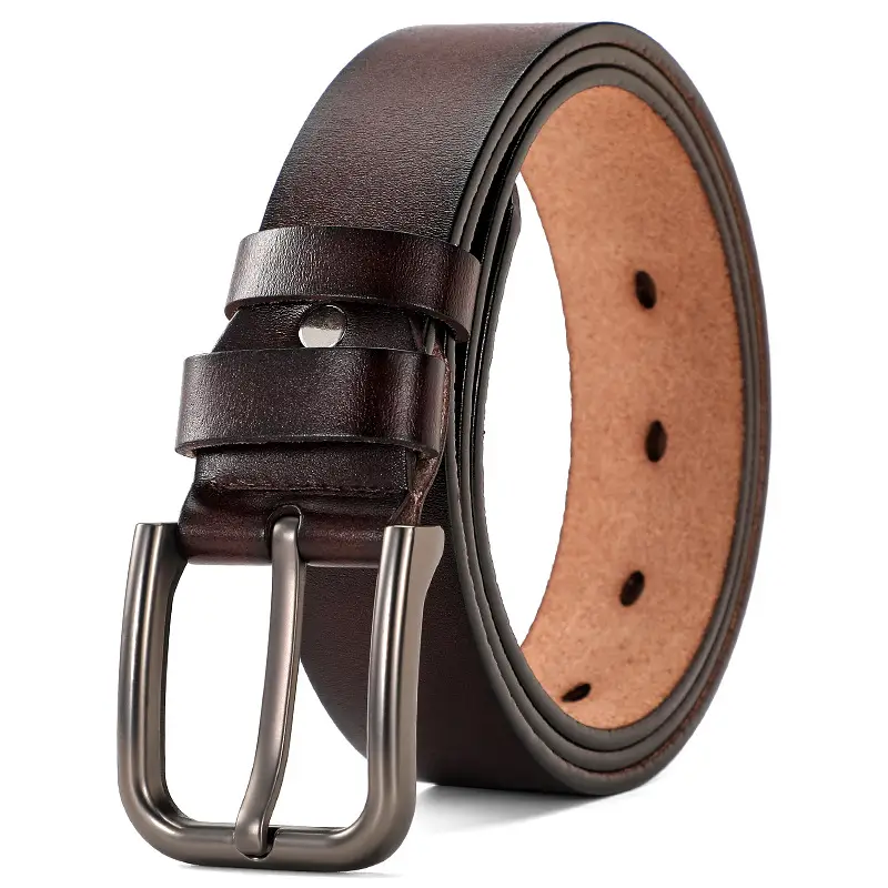 New Men's Antique Real Cowhide Buckle Belt
