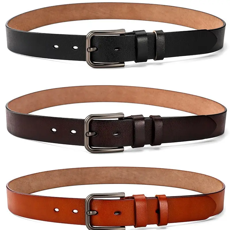 New Men's Antique Real Cowhide Buckle Belt
