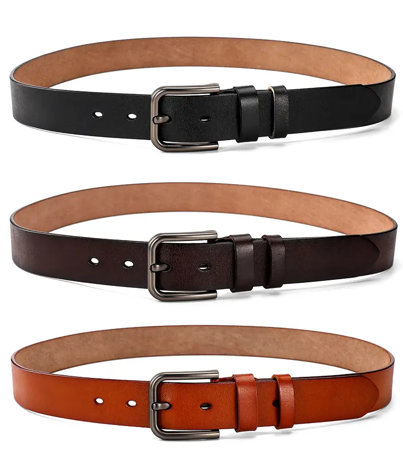 New Men's Antique Real Cowhide Buckle Belt — feature 6