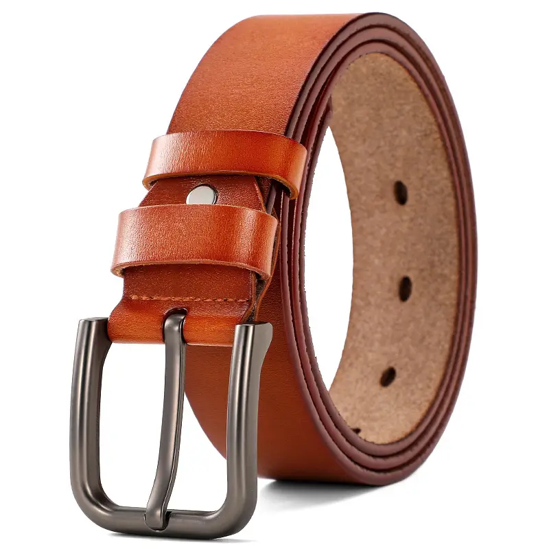 New Men's Antique Real Cowhide Buckle Belt