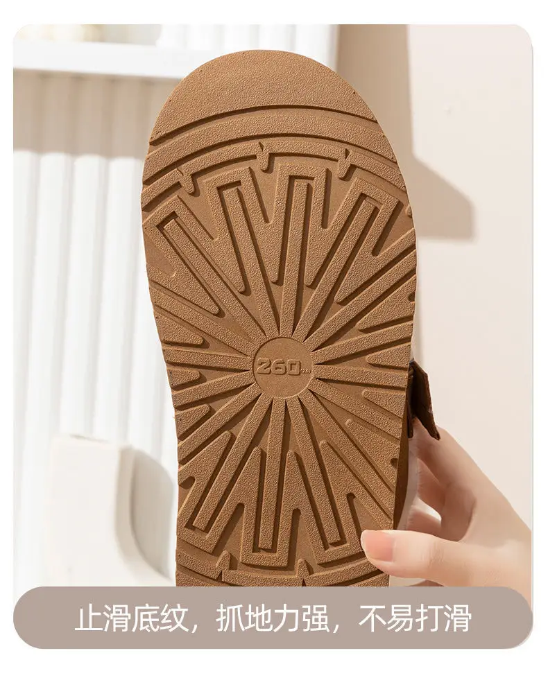 Thick-soled snow boots women's fleece-lined warm cotton shoes 2024 home winter burkan shoes women's burkan Mao shoes loafers — feature 6