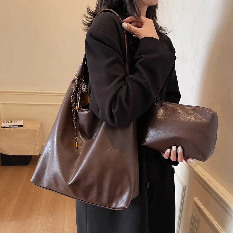 Vintage Work Commuter Bag Women Large 2024 Winter All-match Casual Shoulder Shopping Bag Tote Bag - Image 5