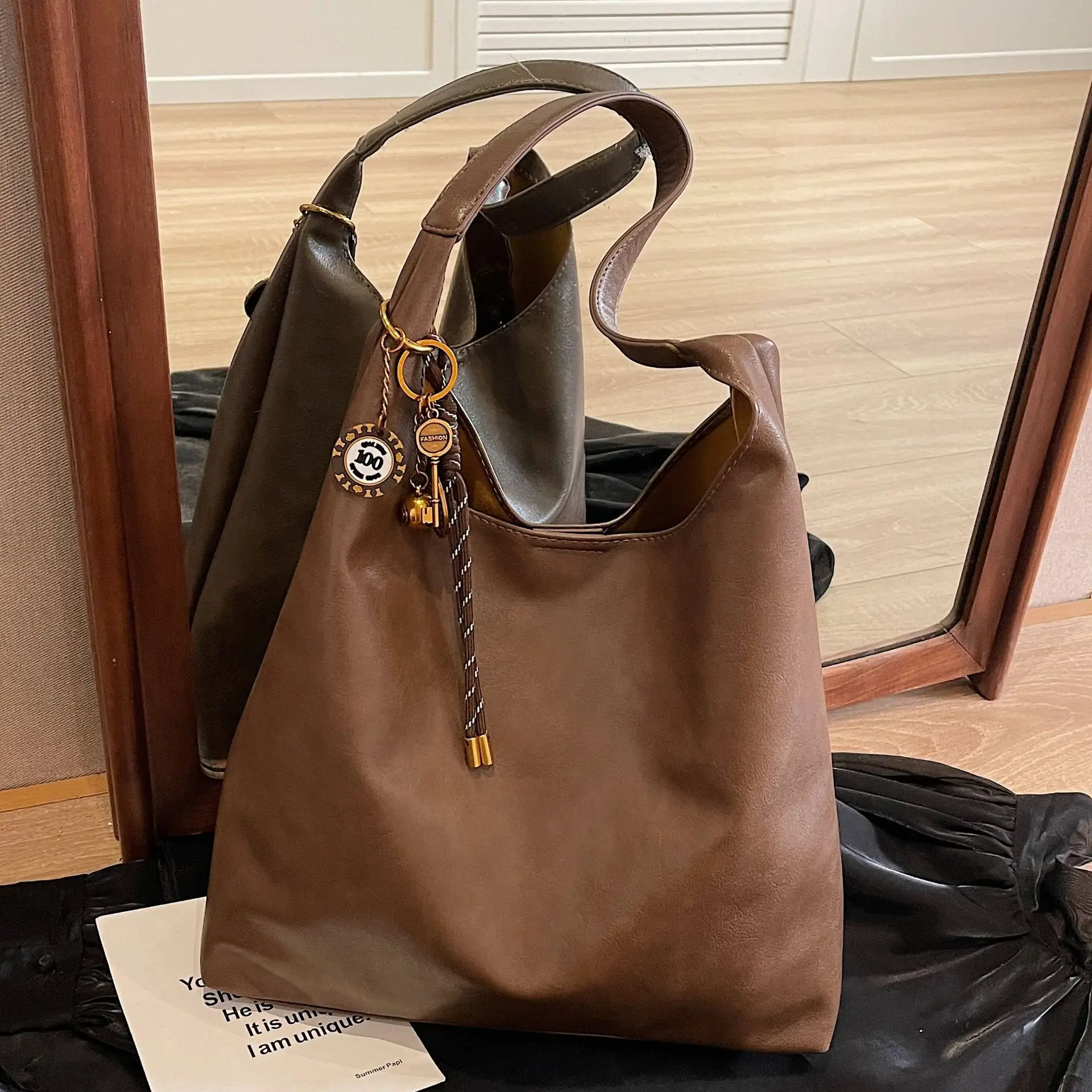 Vintage Work Commuter Bag Women Large 2024 Winter All-match Casual Shoulder Shopping Bag Tote Bag - Image 8