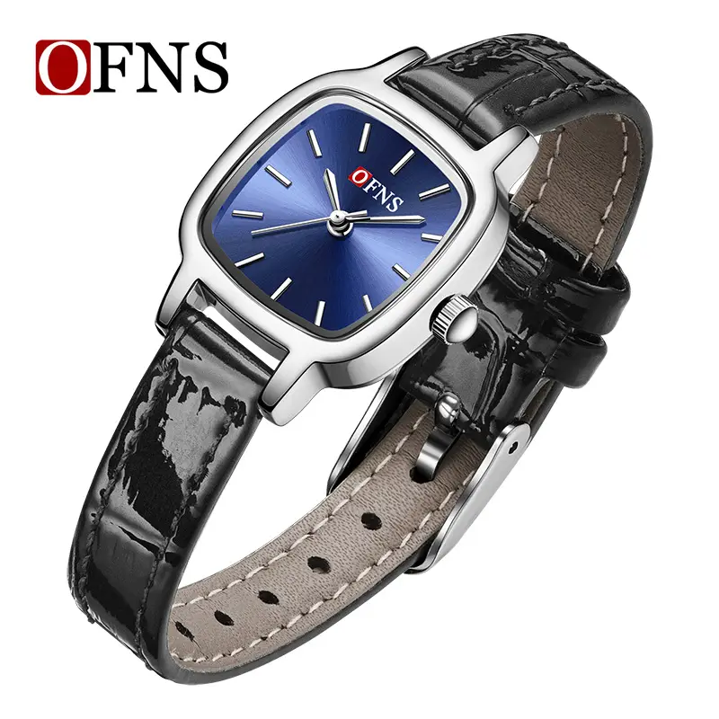 Oufani Gold Brown Leather Women's Quartz Watch