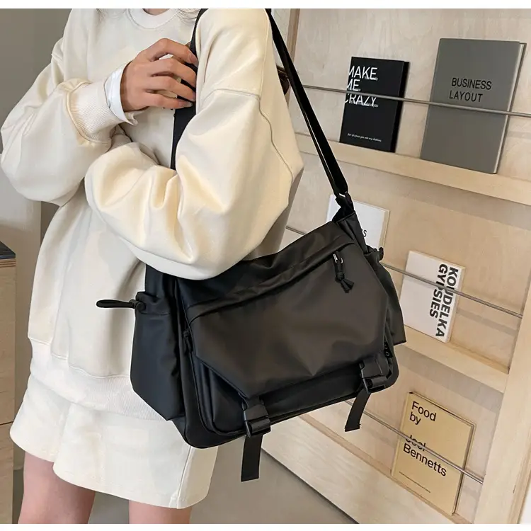 Women's Black Crossbody Bag Large Capacity Travel Bag — feature 15