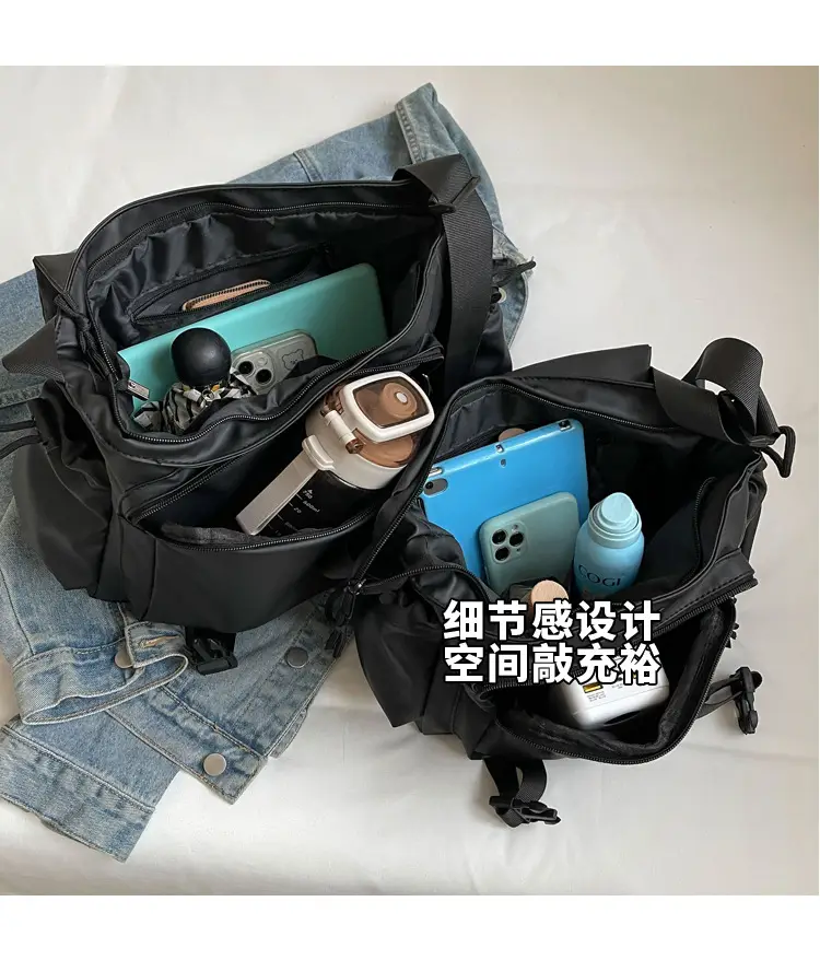 Women's Black Crossbody Bag Large Capacity Travel Bag — feature 8