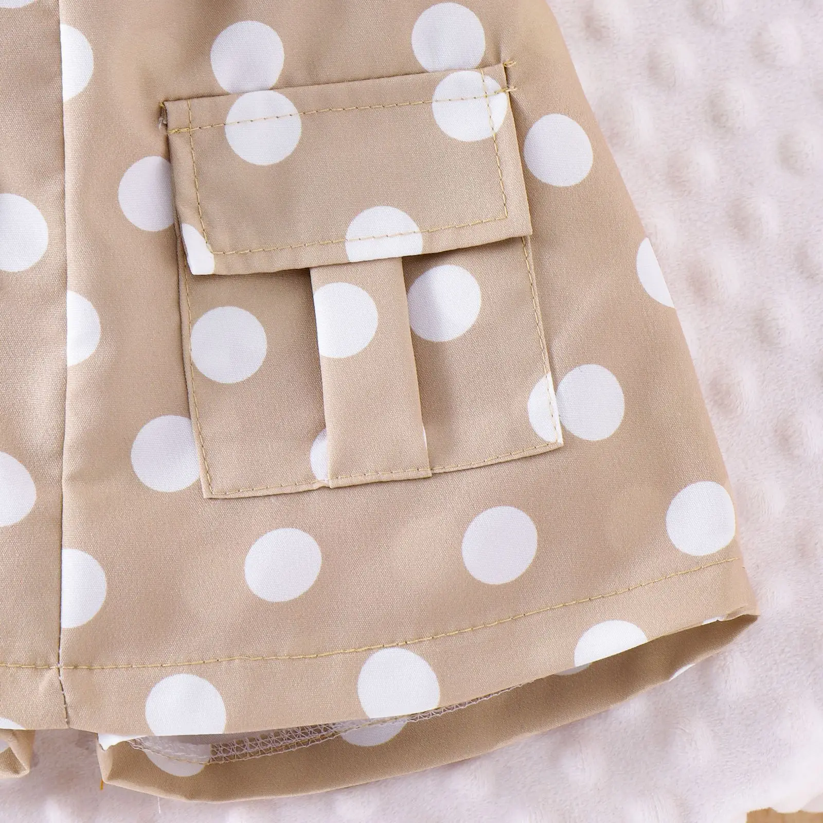 Women's 3-Piece Polka Dot Suit White Belt Shorts Set — feature 7