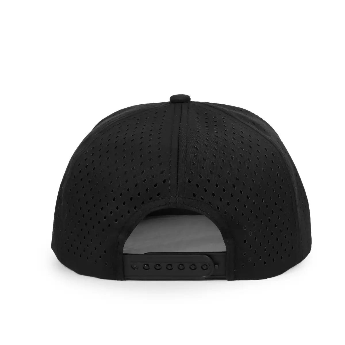 Men's Black Laser Punched Baseball Cap 55x59cm - Image 13