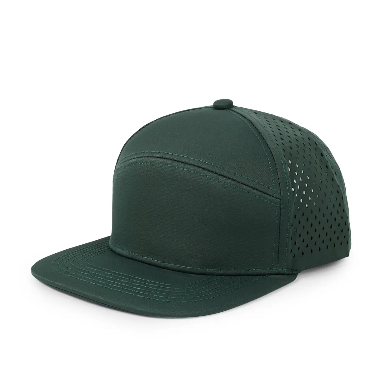 Men's Black Laser Punched Baseball Cap 55x59cm - Image 6