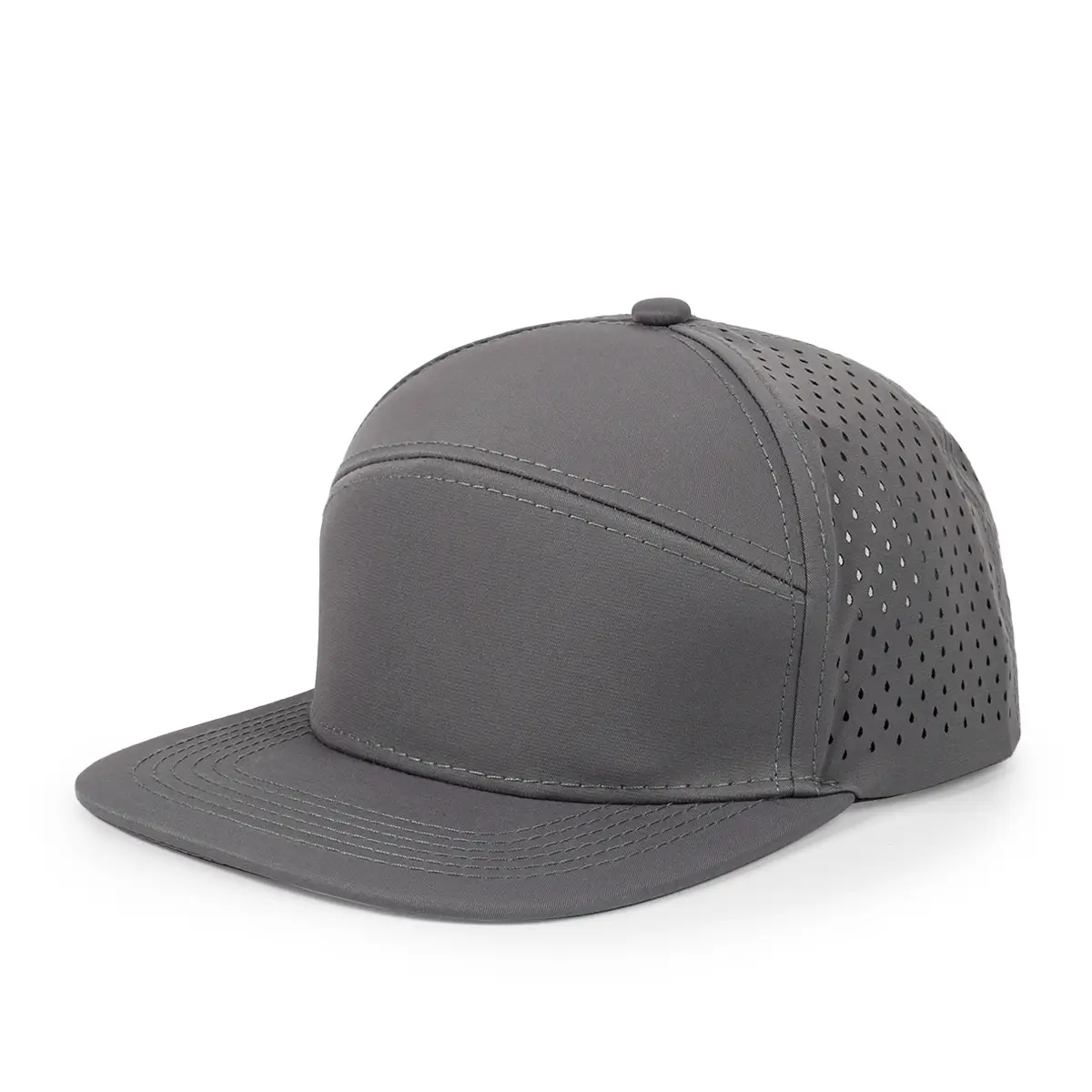 Men's Black Laser Punched Baseball Cap 55x59cm - Image 7