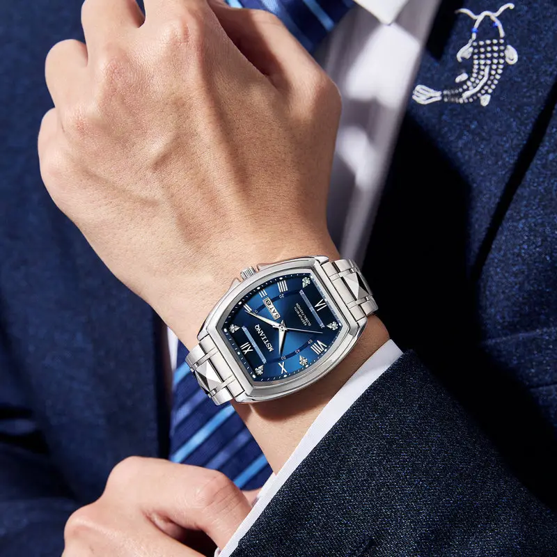 Men's Green Luminous Quartz Watch with Calendar