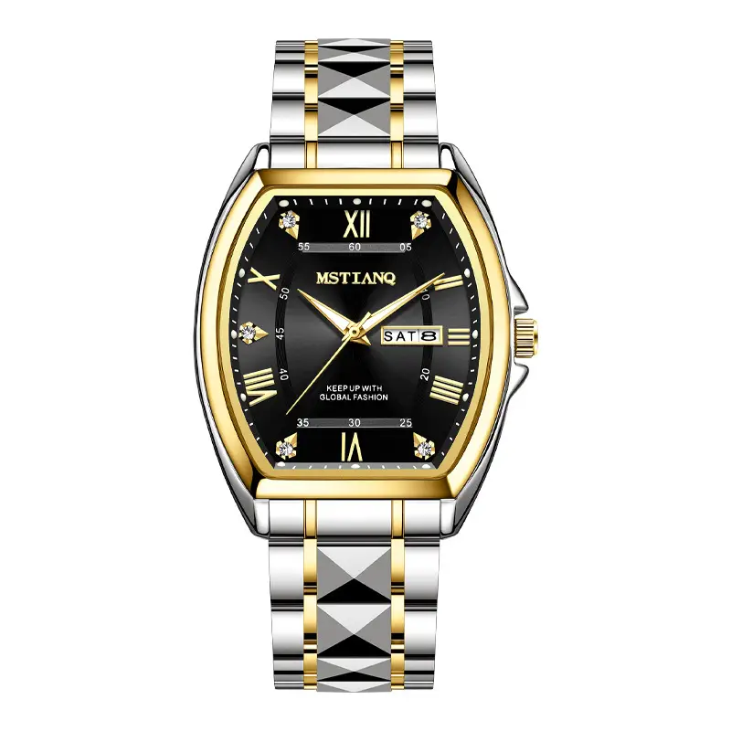 Men's Green Luminous Quartz Watch with Calendar