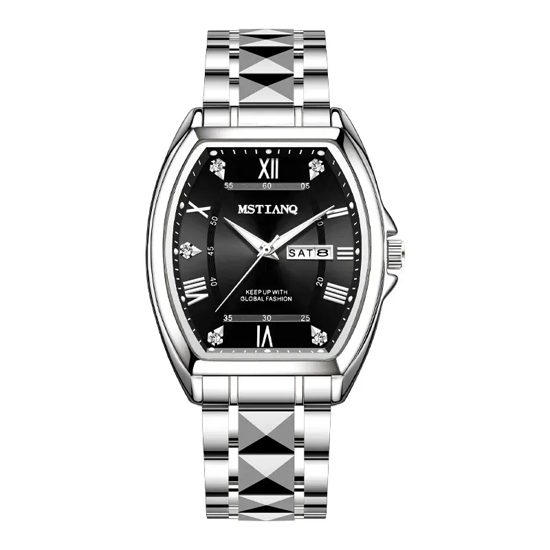 Men's Green Luminous Quartz Watch with Calendar