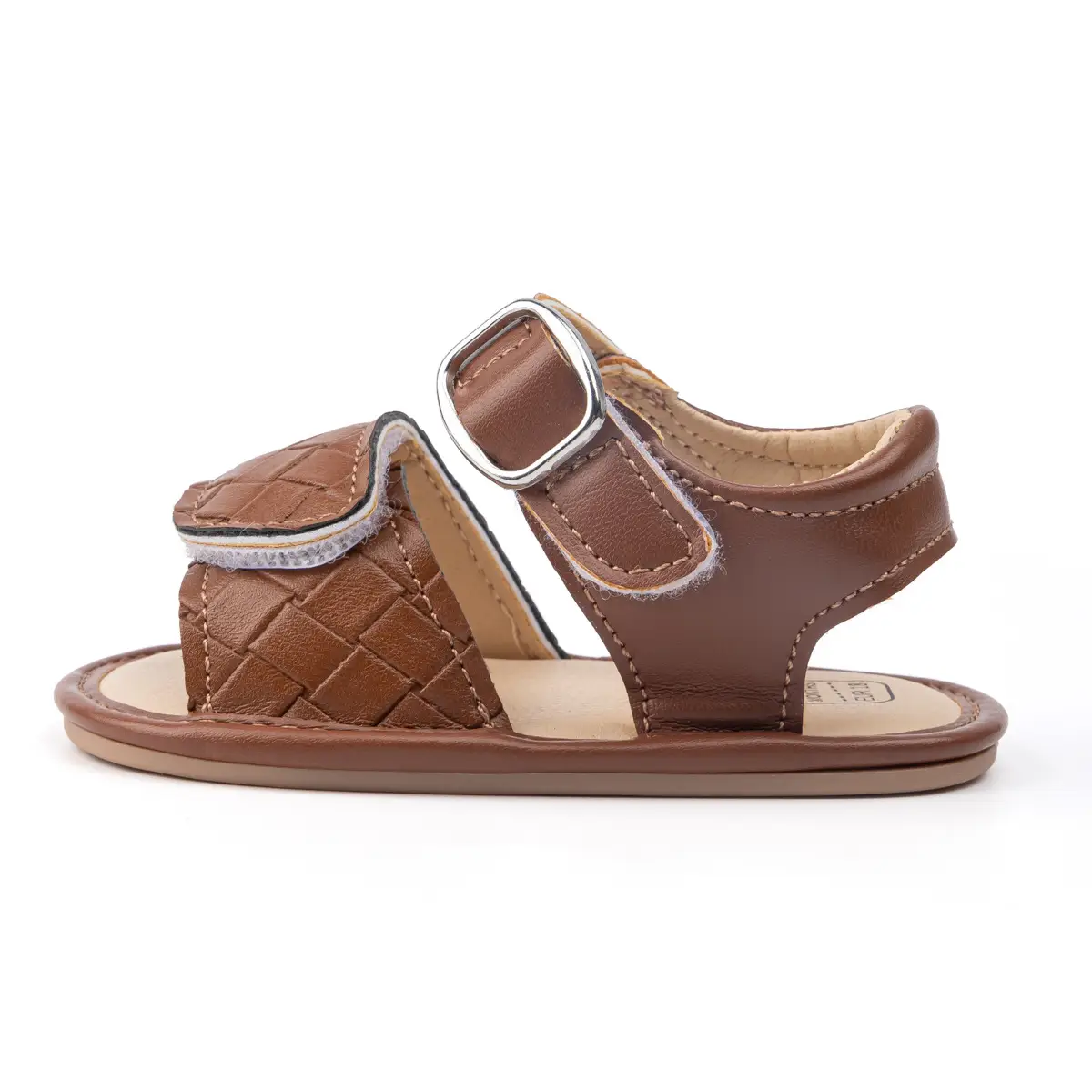 Baby Velcro Sandals Brown White Toddler Shoes — feature 13